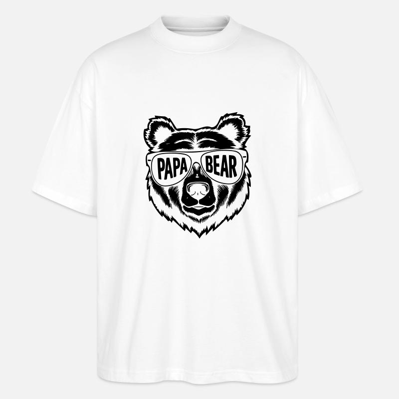 papa bear - Stanley/Stella Oversized Unisex Bio T-Shirt Blaster 2.0 - Weiß
