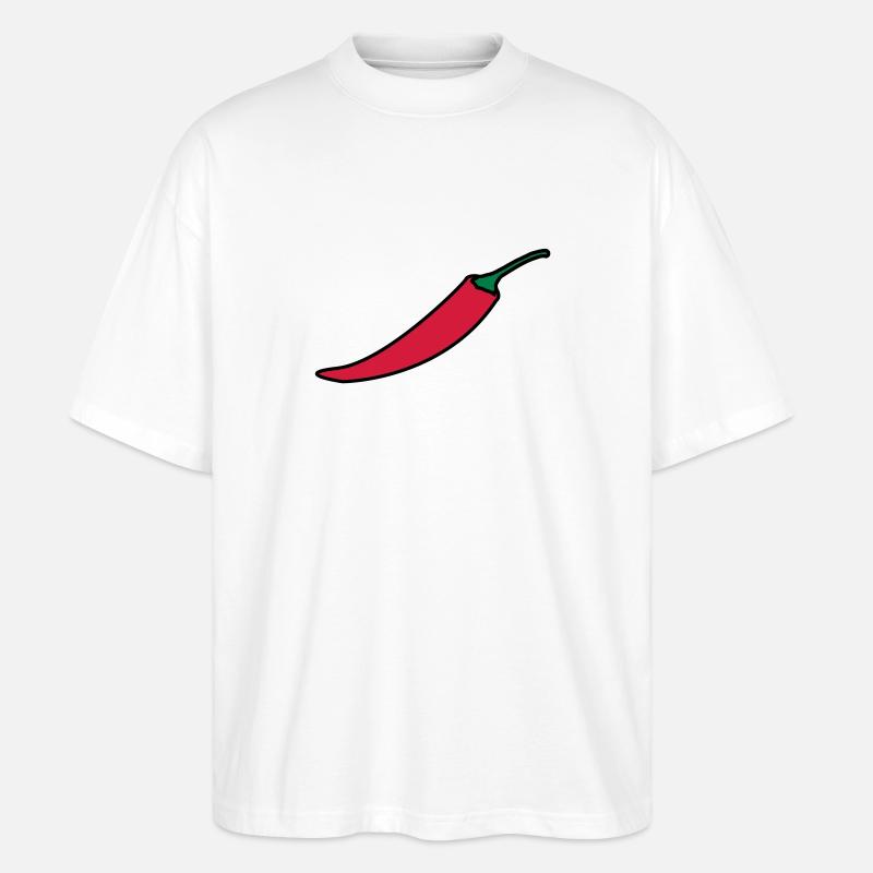 Chilli / piment / piments - T-shirt bio Blaster 2.0 coupe oversize Stanley/Stella Unisexe - blanc
