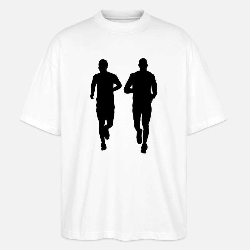 laufendes Paar zwei Männer - Stanley/Stella Oversized Unisex Bio T-Shirt Blaster 2.0 - Weiß