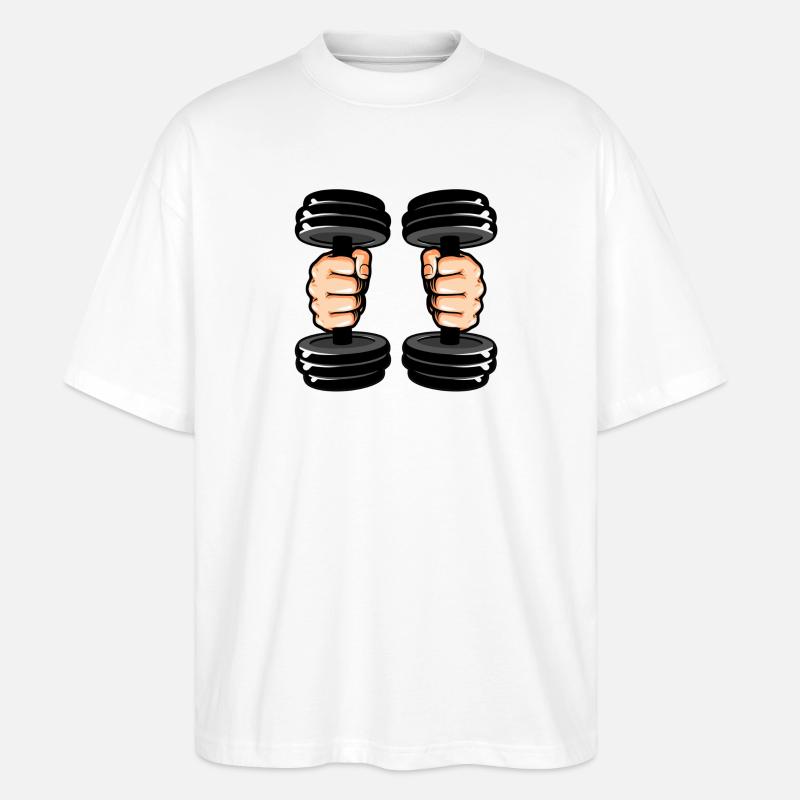Illustration de style de poignets lestés - T-shirt bio Blaster 2.0 coupe oversize Stanley/Stella Unisexe - blanc