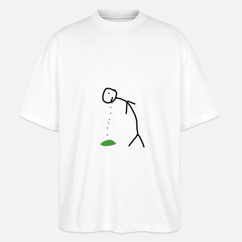 Kotzendes Strichmännchen - Stanley/Stella Oversized Unisex Bio T-Shirt Blaster 2.0 - Weiß