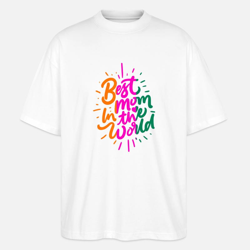 Beste Mutter der Welt - Stanley/Stella Oversized Unisex Bio T-Shirt Blaster 2.0 - Weiß