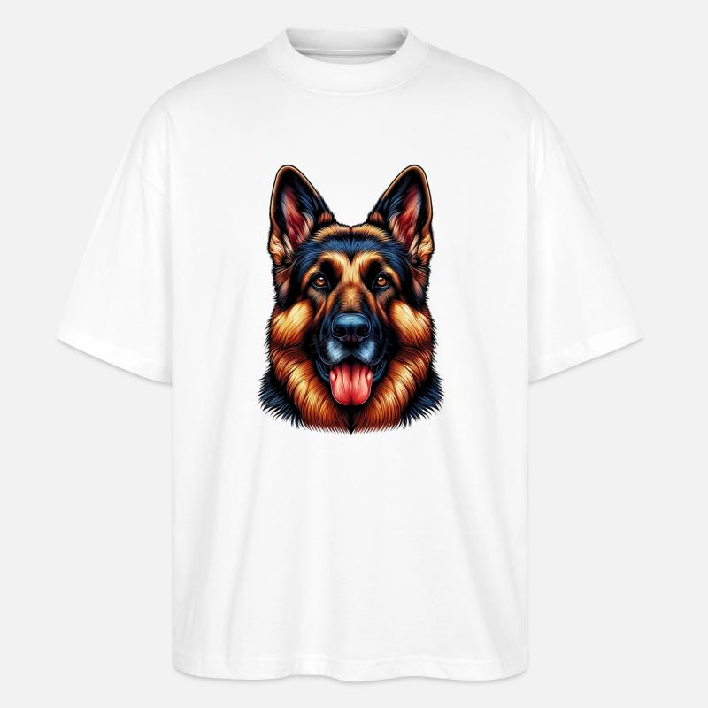 Deutscher Schäferhund - Stanley/Stella Oversized Unisex Bio T-Shirt Blaster 2.0 - Weiß