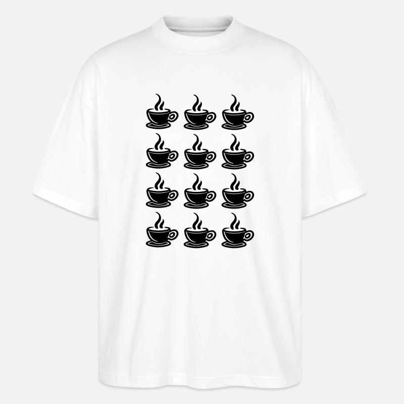 Coffee - Stanley/Stella Oversized Unisex Organic T-shirt Blaster 2.0 - white