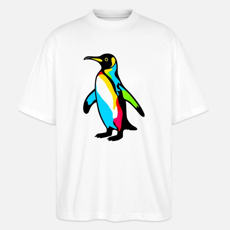 Pinguin - Stanley/Stella Oversized Unisex Bio T-Shirt Blaster 2.0 - Weiß