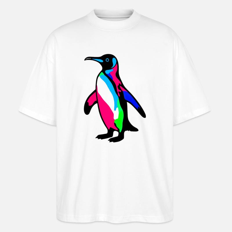 Pinguin - Stanley/Stella Oversized Unisex Bio T-Shirt Blaster 2.0 - Weiß