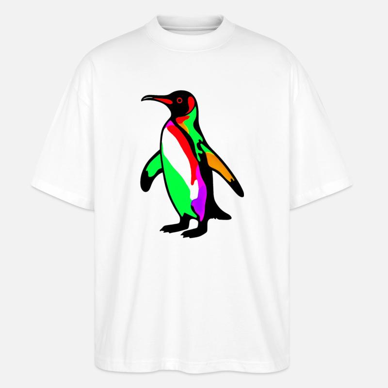Pinguin - Stanley/Stella Oversized Unisex Bio T-Shirt Blaster 2.0 - Weiß