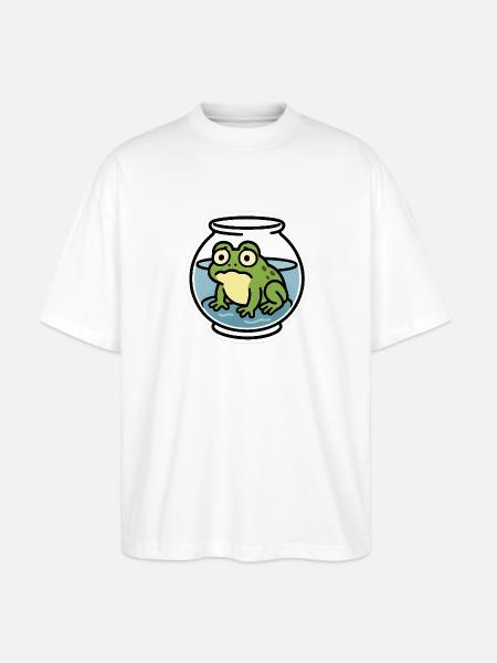 Frog in a Bowl - Stanley/Stella Oversized Unisex Organic T-shirt Blaster 2.0 - white