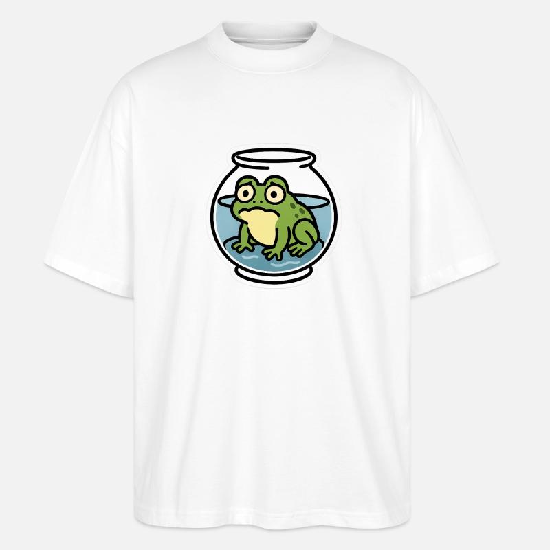 Frosch in der Schüssel - Stanley/Stella Oversized Unisex Bio T-Shirt Blaster 2.0 - Weiß