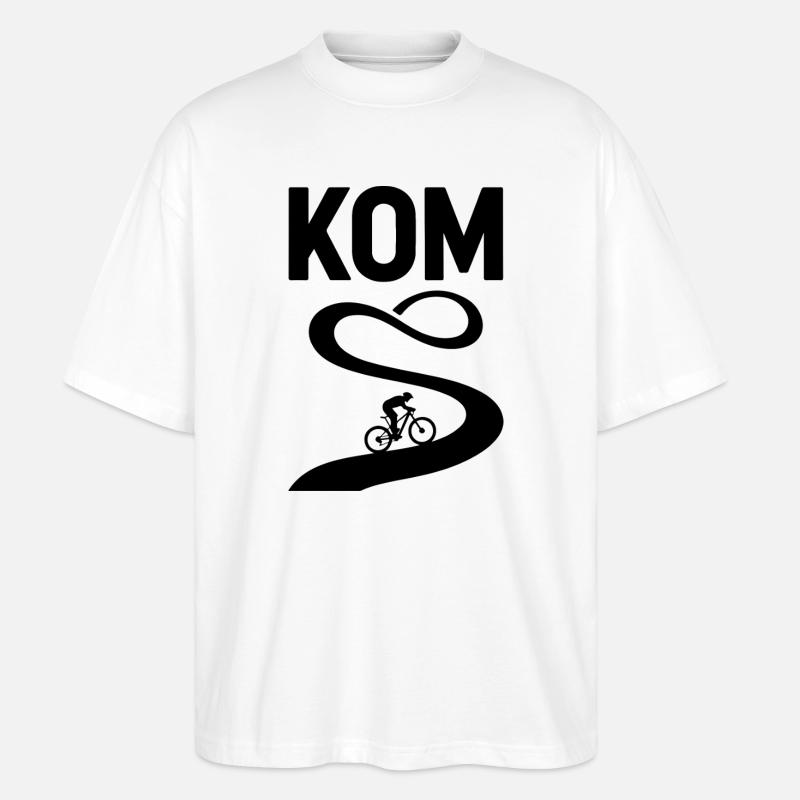 KOM Crown Switchback MTB Abzeichen - Stanley/Stella Oversized Unisex Bio T-Shirt Blaster 2.0 - Weiß