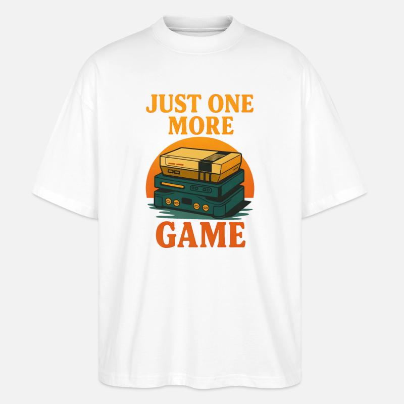 Retro Videospiel-Design mit Statement - Stanley/Stella Oversized Unisex Bio T-Shirt Blaster 2.0 - Weiß