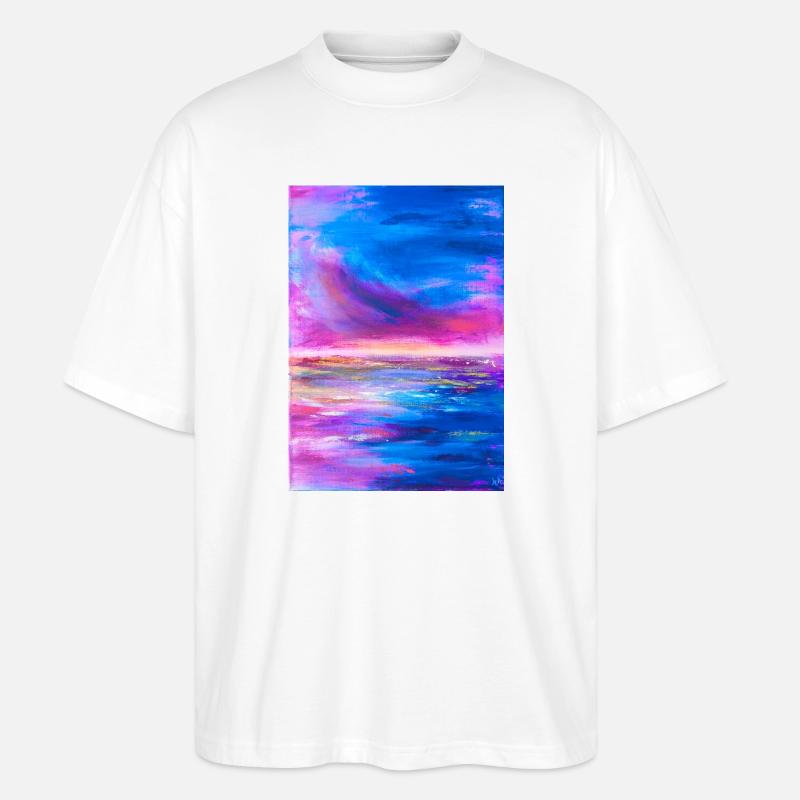 Lebendiger Himmel Horizont Abstrakte Kunst - Stanley/Stella Oversized Unisex Bio T-Shirt Blaster 2.0 - Weiß
