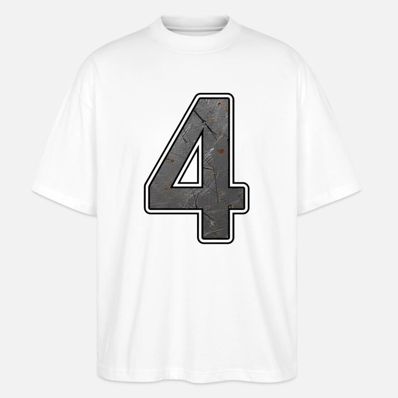 Vier Grunge Metalltextur - Stanley/Stella Oversized Unisex Bio T-Shirt Blaster 2.0 - Weiß