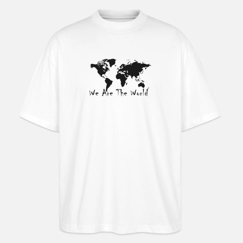 World Unity Map Silhouette - Stanley/Stella Oversized Unisex Bio T-Shirt Blaster 2.0 - Weiß