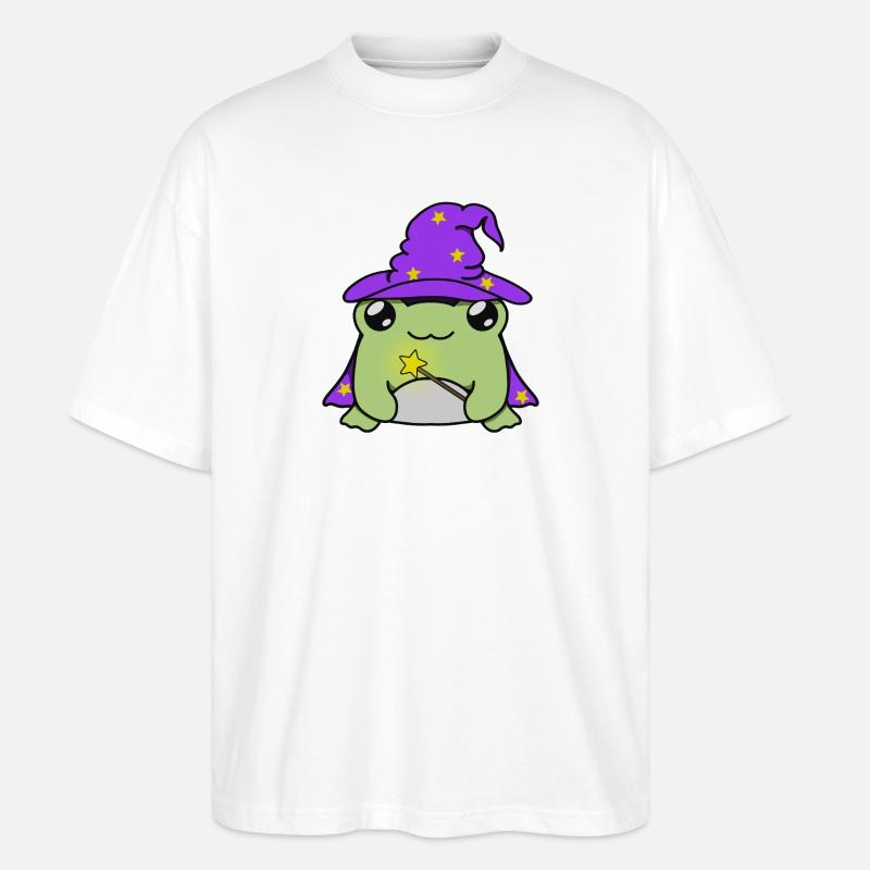 Wizard frog with hat - Stanley/Stella Oversized Unisex Bio T-Shirt Blaster 2.0 - Weiß