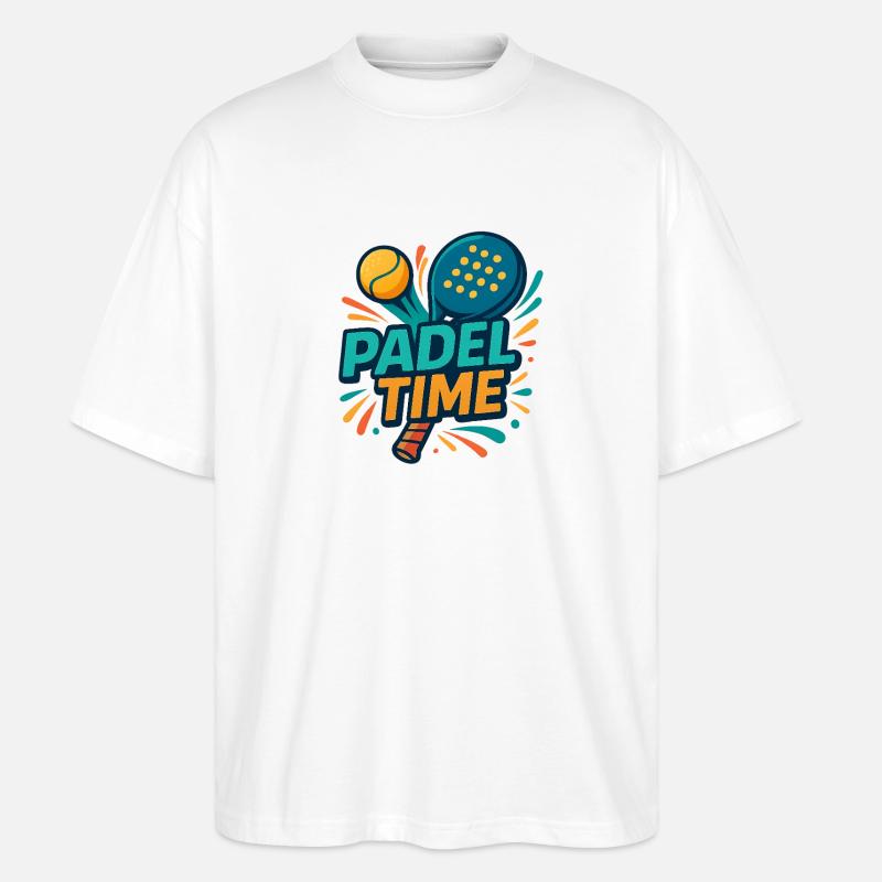 Padel Time Farbexplosion - Stanley/Stella Oversized Unisex Bio T-Shirt Blaster 2.0 - Weiß