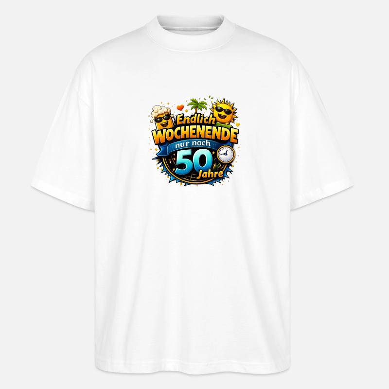 Finally weekend only 50 years left - Stanley/Stella Oversized Unisex Organic T-shirt Blaster 2.0 - white