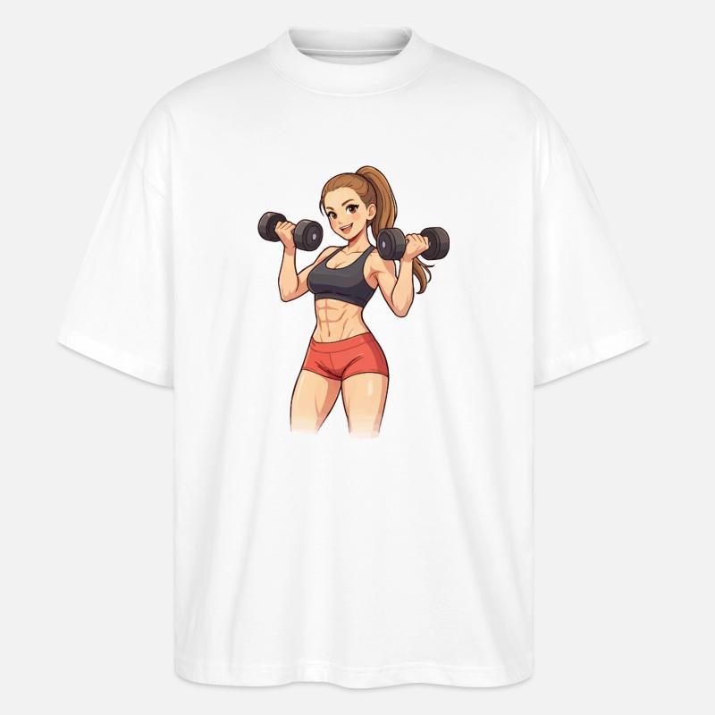 Krafttraining Powerfrau - Stanley/Stella Oversized Unisex Bio T-Shirt Blaster 2.0 - Weiß