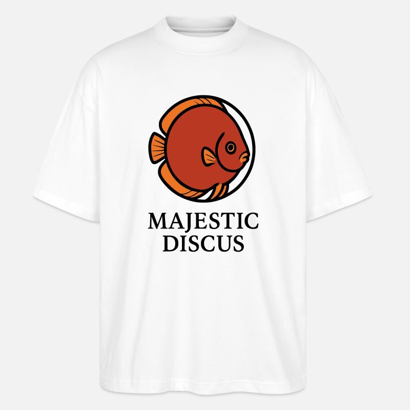 Logo Majestueux Poisson Discus Circulaire - T-shirt bio Blaster 2.0 coupe oversize Stanley/Stella Unisexe - blanc