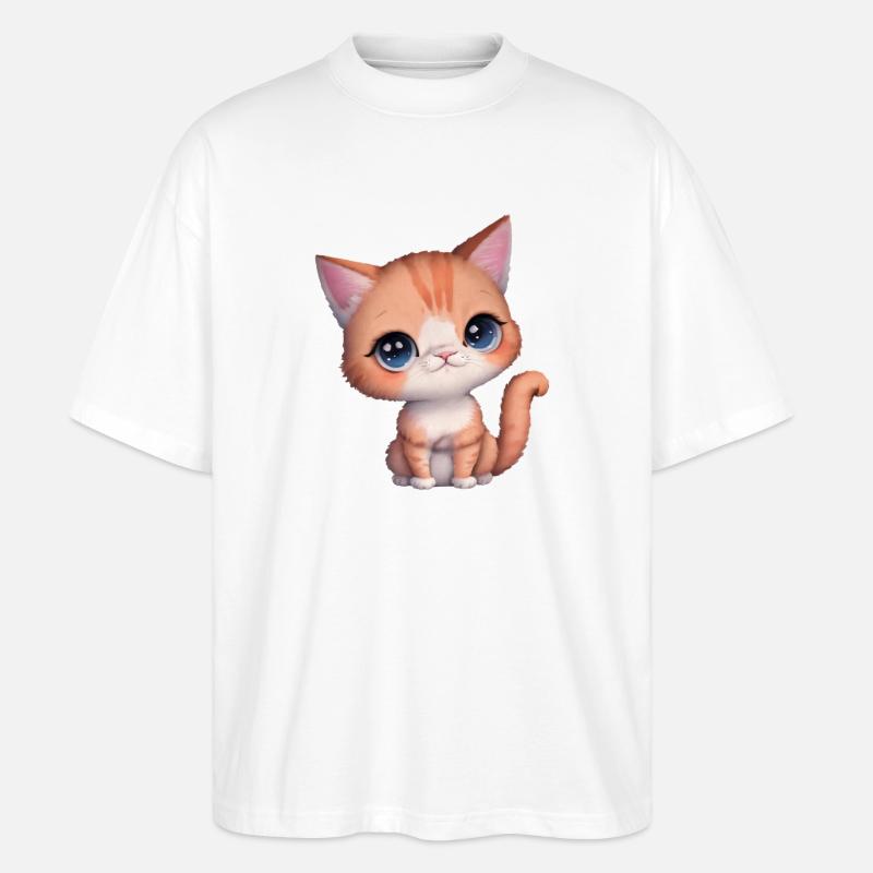 Kätzchen - Stanley/Stella Oversized Unisex Bio T-Shirt Blaster 2.0 - Weiß