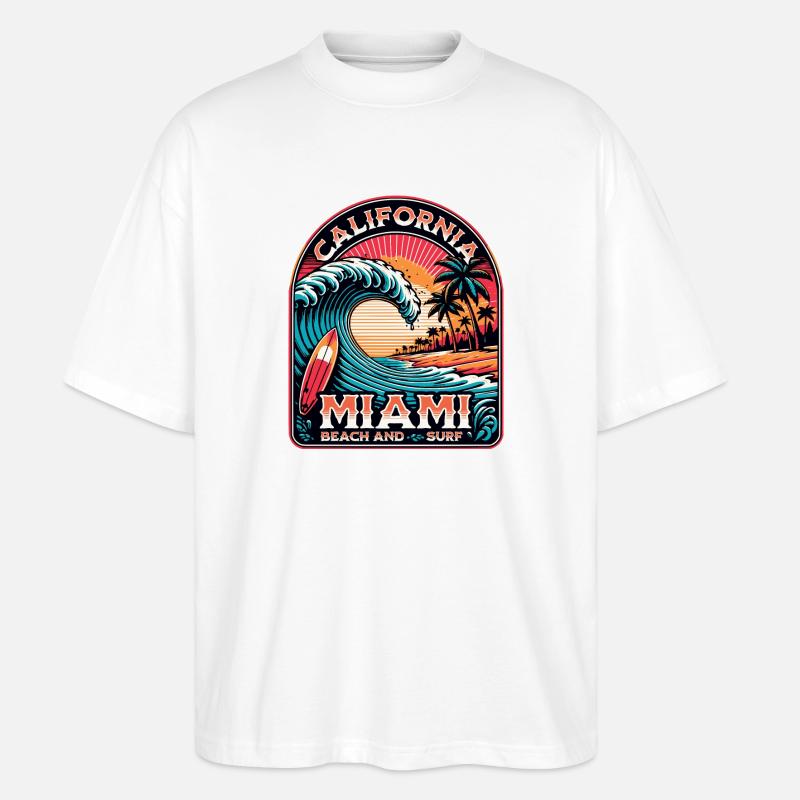 Miami Beach and Surf - Stanley/Stella Oversized Unisex Bio T-Shirt Blaster 2.0 - Weiß