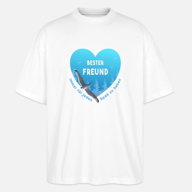 bester Freund - Stanley/Stella Oversized Unisex Bio T-Shirt Blaster 2.0 - Weiß