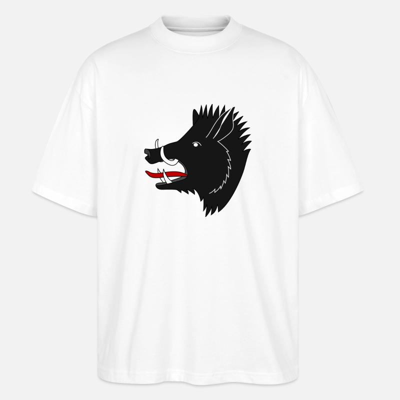Wildschwein - Stanley/Stella Oversized Unisex Bio T-Shirt Blaster 2.0 - Weiß
