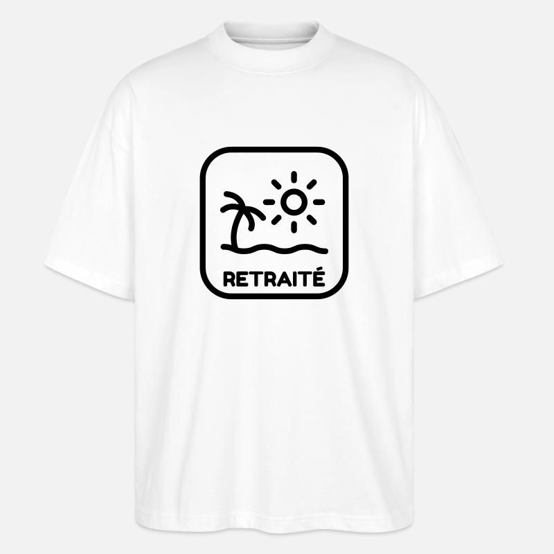 retraite / retraité / retraitée / pension - T-shirt bio Blaster 2.0 coupe oversize Stanley/Stella Unisexe - blanc