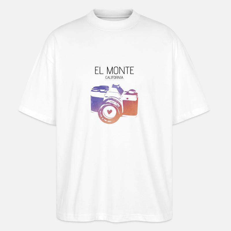 Kamera El Monte California - Stanley/Stella Oversized Unisex Bio T-Shirt Blaster 2.0 - Weiß