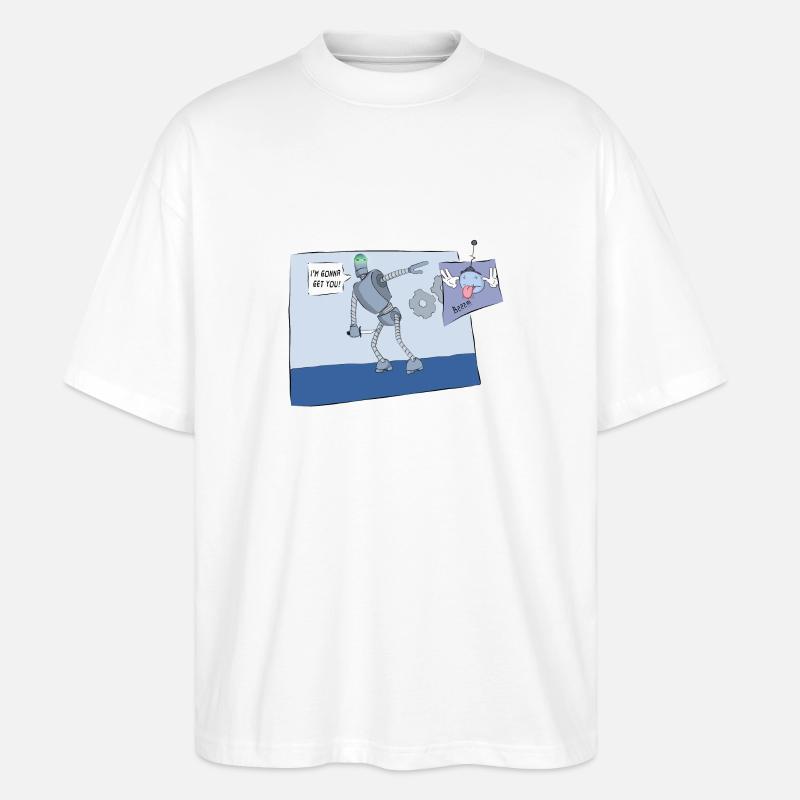 Dumme Roboter - Stanley/Stella Oversized Unisex Bio T-Shirt Blaster 2.0 - Weiß