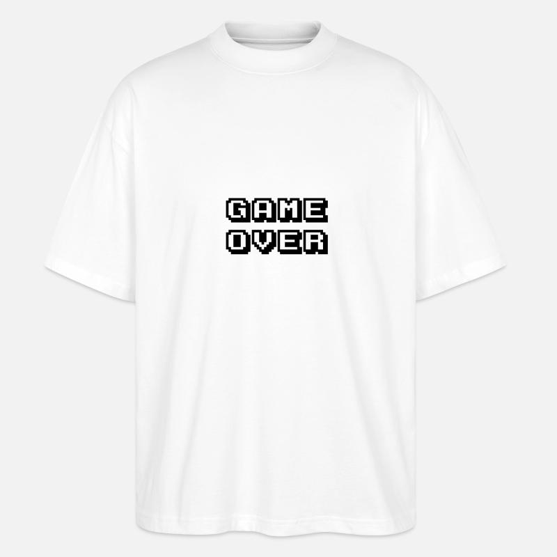 Arcade Game Over schwarz - Stanley/Stella Oversized Unisex Bio T-Shirt Blaster 2.0 - Weiß