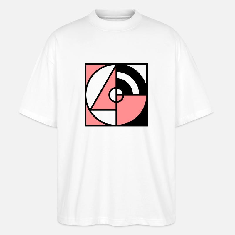 Geometrie Quadrat - Stanley/Stella Oversized Unisex Bio T-Shirt Blaster 2.0 - Weiß