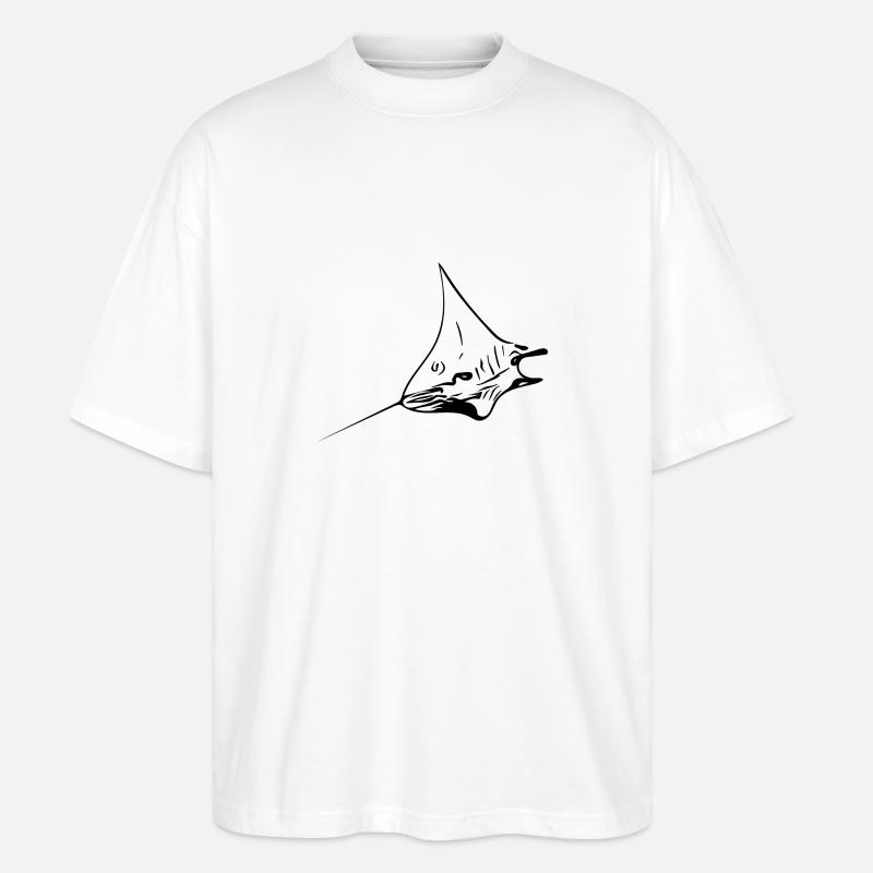Eleganter Mantarochen im Flug - Stanley/Stella Oversized Unisex Bio T-Shirt Blaster 2.0 - Weiß