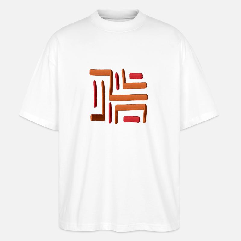 Rotes Farblabyrinth - Stanley/Stella Oversized Unisex Bio T-Shirt Blaster 2.0 - Weiß