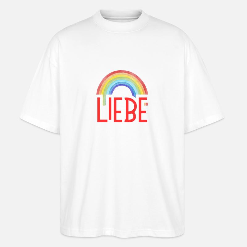 LIEBE + REGENBOGEN - Stanley/Stella Oversized Unisex Bio T-Shirt Blaster 2.0 - Weiß