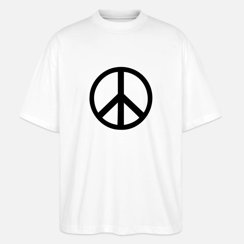 Peace-Sign - Stanley/Stella Oversized Unisex Bio T-Shirt Blaster 2.0 - Weiß