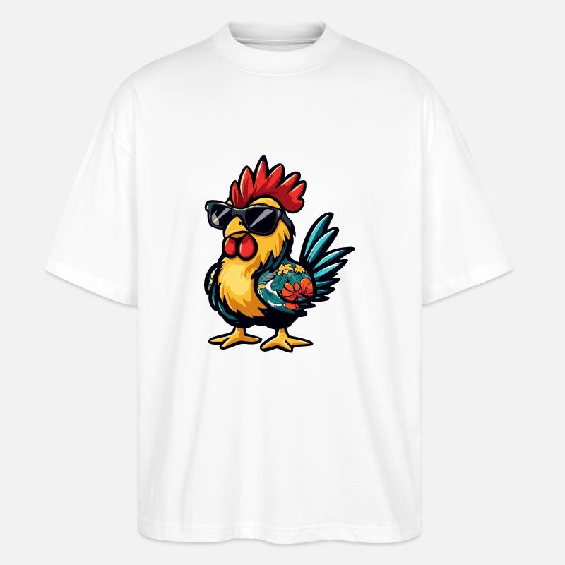 Hahn Comic Urlaub - Stanley/Stella Oversized Unisex Bio T-Shirt Blaster 2.0 - Weiß