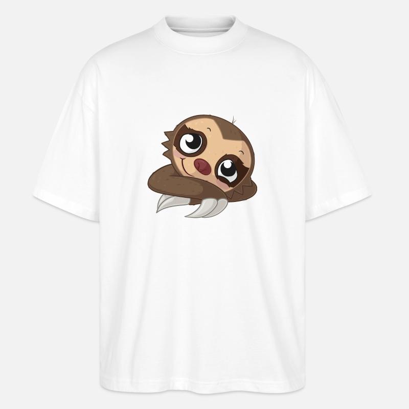 Verliebtes Comic Faultier - Stanley/Stella Oversized Unisex Bio T-Shirt Blaster 2.0 - Weiß