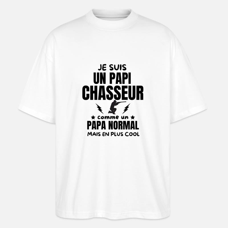 PAPI CHASSEUR - T-shirt bio Blaster 2.0 coupe oversize Stanley/Stella Unisexe - blanc