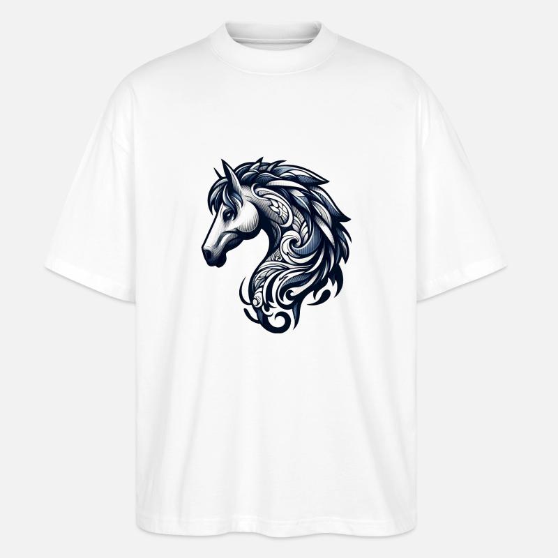 Pony Pferd - Stanley/Stella Oversized Unisex Bio T-Shirt Blaster 2.0 - Weiß