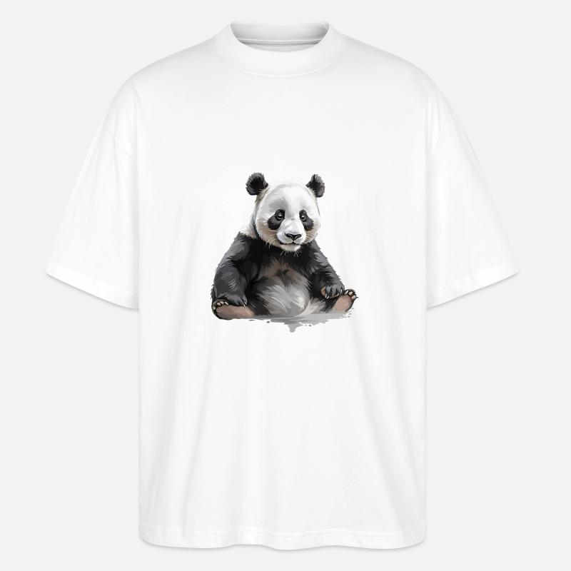 panda ou panda geant - T-shirt bio Blaster 2.0 coupe oversize Stanley/Stella Unisexe - blanc