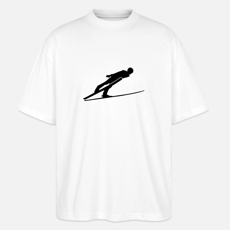 Ski Jumping - Stanley/Stella Oversized Unisex Bio T-Shirt Blaster 2.0 - Weiß