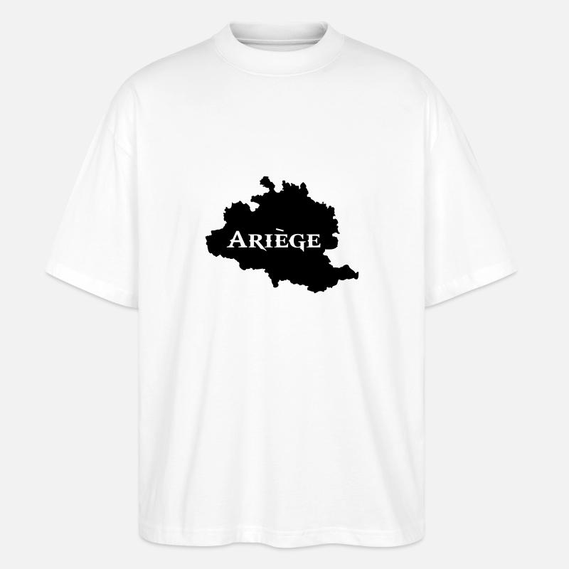 Ariège carte Ariégeoise - T-shirt bio Blaster 2.0 coupe oversize Stanley/Stella Unisexe - blanc