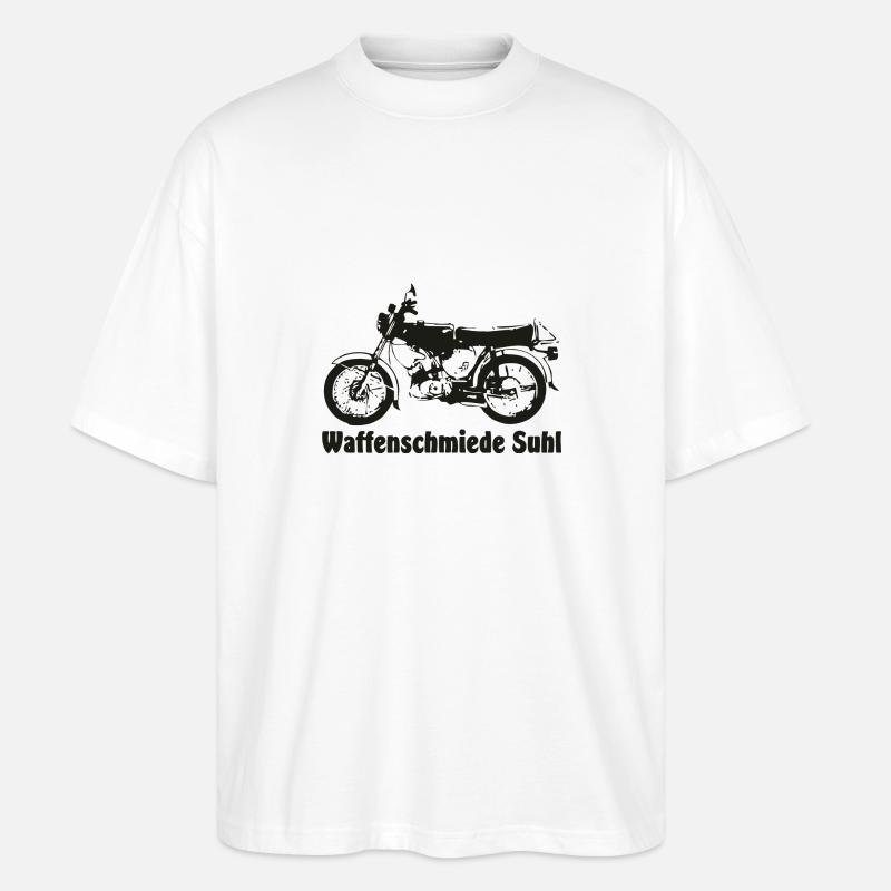 Simson S51 Waffenschmiede - Stanley/Stella Oversized Unisex Bio T-Shirt Blaster 2.0 - Weiß