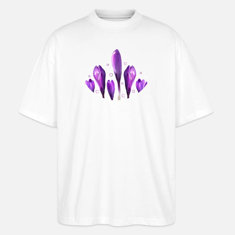 Crocus Printemps Printemps Début - T-shirt bio Blaster 2.0 coupe oversize Stanley/Stella Unisexe - blanc