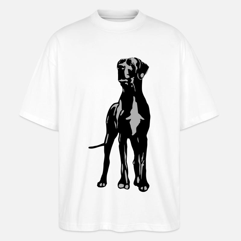 Dogge Dino 2 farb - Stanley/Stella Oversized Unisex Bio T-Shirt Blaster 2.0 - Weiß