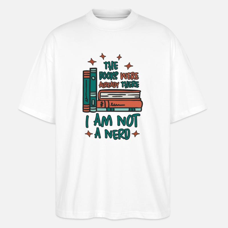 Bücher Wurm - Stanley/Stella Oversized Unisex Bio T-Shirt Blaster 2.0 - Weiß
