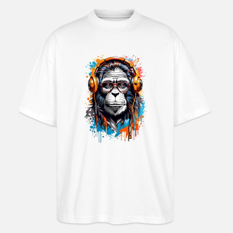 Coole Affe - Stanley/Stella Oversized Unisex Bio T-Shirt Blaster 2.0 - Weiß