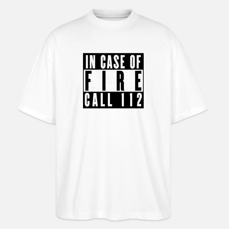 Feueralarm Notruf Design - Stanley/Stella Oversized Unisex Bio T-Shirt Blaster 2.0 - Weiß