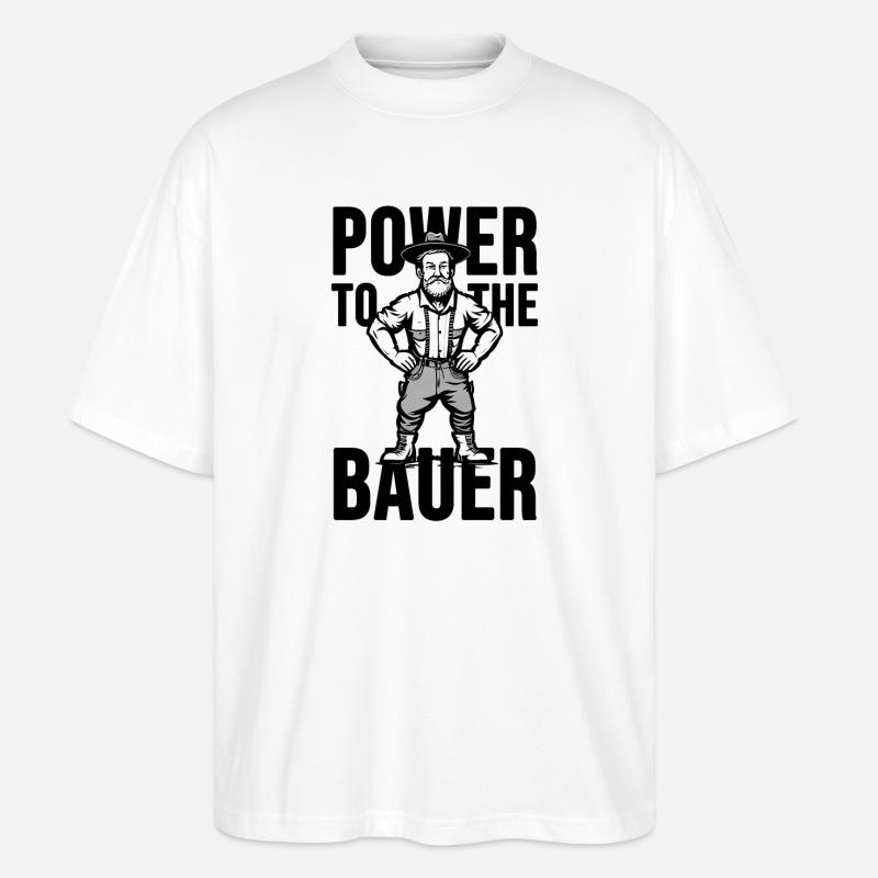 Power to the Bauer - Stanley/Stella Oversized Unisex Bio T-Shirt Blaster 2.0 - Weiß